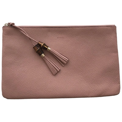 Pre-owned Gucci Leather Clutch Bag In Pink