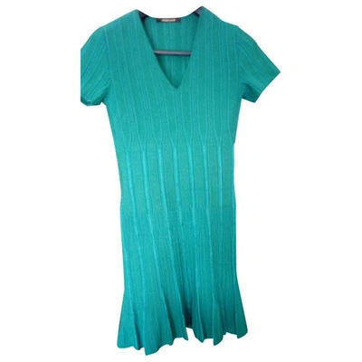 Pre-owned Roberto Cavalli Wool Mid-length Dress In Green