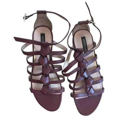 Pre-owned Roberto Cavalli Brown Leather Sandals