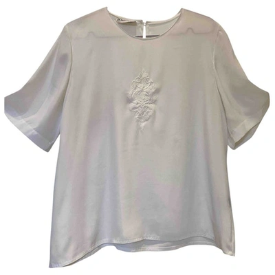 Pre-owned Dior White Polyester Top