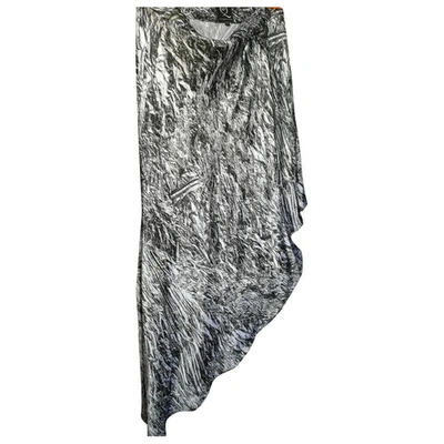 Pre-owned Alexander Mcqueen Silk Mid-length Skirt In Grey