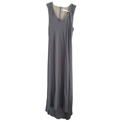 Pre-owned Alessandra Marchi Silk Mid-length Dress In Grey