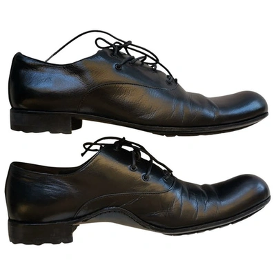 Pre-owned Kashura Leather Lace Ups In Black