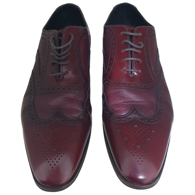 Pre-owned Loake Leather Lace Ups In Burgundy