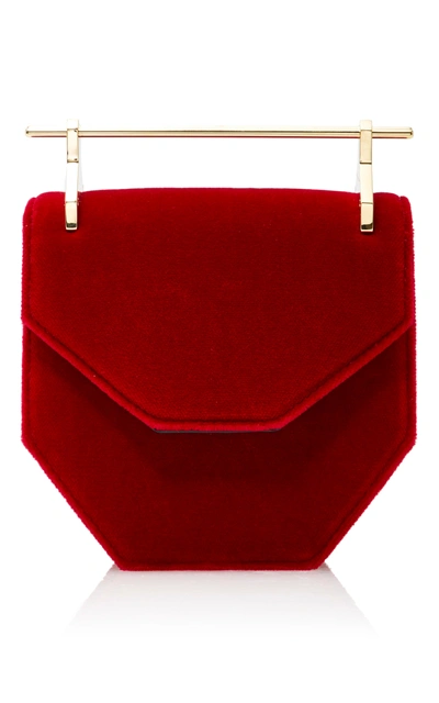 M2malletier Red Velvet Mini Amor Fati Bag In Lipstick Red