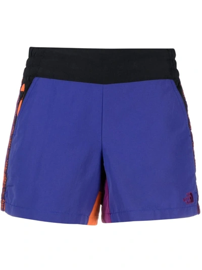 The North Face Colour-block Design Shorts In Blue