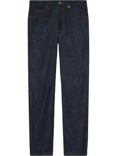 Gucci Five-pocket Straight-leg Jeans In Blue