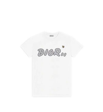 Pre-owned Kaws  X Dior Logo T-shirt White