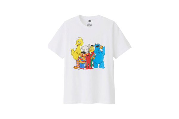 Pre Owned Kaws X Uniqlo X Sesame Street Group 2 Tee White Modesens