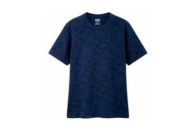 Pre-owned Kaws X Uniqlo All Over Holiday Print Tee (us Sizing) Blue