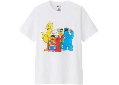 Pre-owned Kaws X Uniqlo X Sesame Street Group #2 Tee (japanese Sizing) White