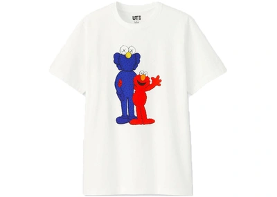 Pre-owned Kaws X Uniqlo X Sesame Street Bff Elmo Tee (japanese Sizing) White