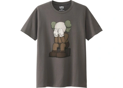 Pre-owned Kaws X Uniqlo Passing Through Tee (japanese Sizing) Brown