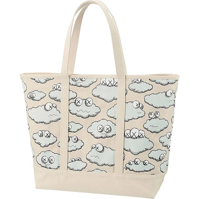 Pre-owned Kaws  X Uniqlo Clouds Tote Bag Beige