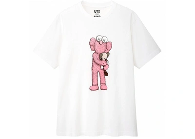Pre-owned Kaws X Uniqlo Pink Bff Tee (japanese Sizing) White