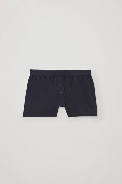 Cos Cotton-jersey Boxer Briefs In Blue