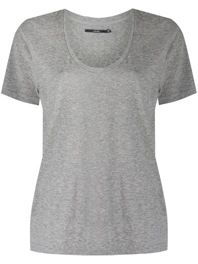 J Brand Johnny White Pima Cotton T-shirt In Grey