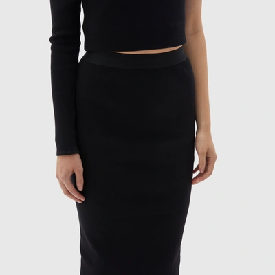 Bassike Ribbed Tubular Skirt In Black