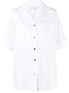 Sandro Short Sleeve Cotton Button-up Shirt In White