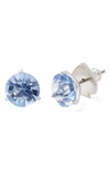 Kate Spade Round Faceted Crystal Stud Earrings In Light Sapphire