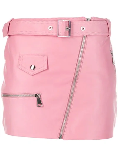Manokhi Fitted Biker-style Skirt In Pink