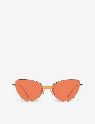 Gentle Monster Womens Orange Lenses Chakra 032(or) Gold-toned Metal Cat-eye Sunglasses