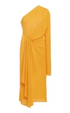 Dodo Bar Or Hannah One-sleeve Draped Ribbed-knit Midi Dress In Yellow