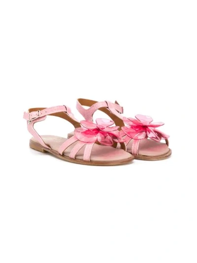 Pèpè Kids' Floral 10mm Sandals In Pink