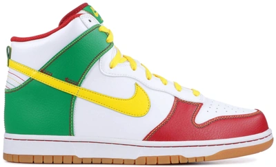 Pre-owned Nike  Dunk High 6.0 Rasta In White/tour Yellow-court Green-varsity Red