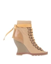 Chloé Ankle Boots In Khaki