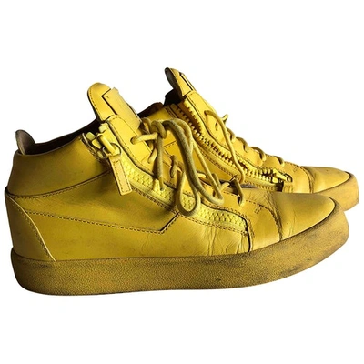 Pre-owned Giuseppe Zanotti Leather Trainers In Yellow