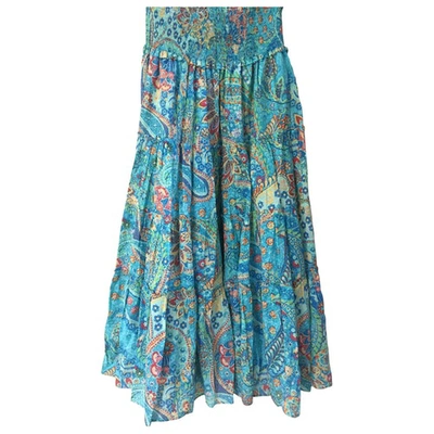Pre-owned Lauren Ralph Lauren Maxi Skirt In Turquoise