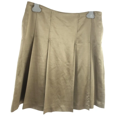 Pre-owned Chloé Silk Mid-length Skirt In Khaki