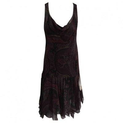 Pre-owned Ralph Lauren Silk Mid-length Dress In Brown