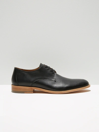 Frank + Oak Greenwich Polished Leather Derby Shoe In Black