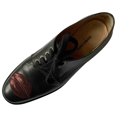 Pre-owned Markus Lupfer Leather Flats In Black