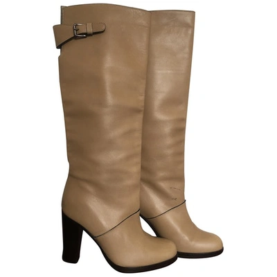 Pre-owned Marni Leather Boots In Camel