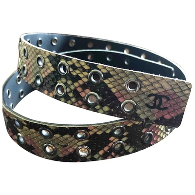 Pre-owned Chanel Multicolour Python Belt