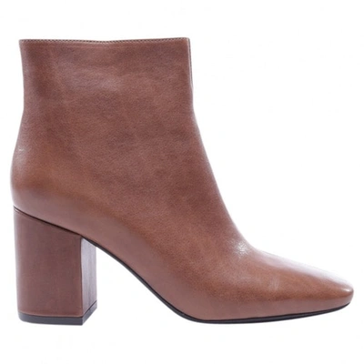 Pre-owned Anine Bing Leather Ankle Boots In Brown