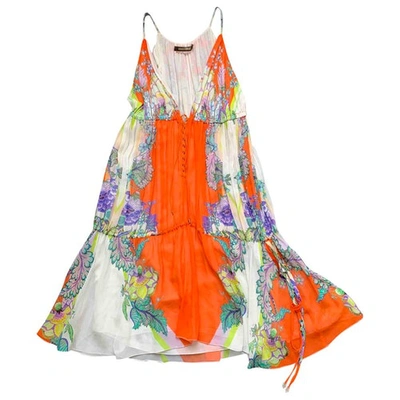 Pre-owned Roberto Cavalli Silk Dress In Multicolour