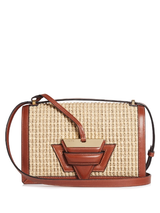 Loewe Barcelona Raffia And Leather Bag In Tan | ModeSens