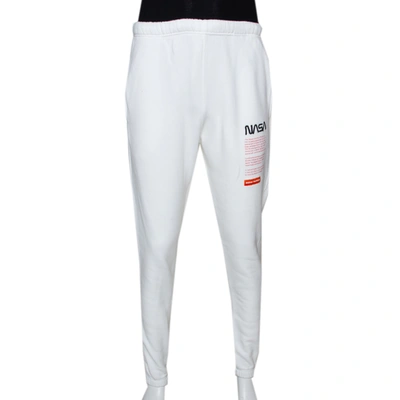 Pre-owned Heron Preston White Knit Nasa Track Pants M