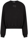 Alexander Wang Essential Logo Cotton Jersey Sweatshirt In Black