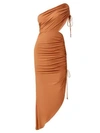 Significant Other Women's Sirene Ruched One-shoulder Dress In Chestnut