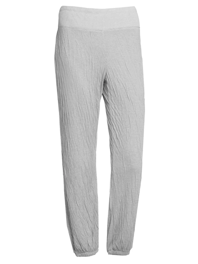 Barefoot Dreams Women's The Malibu 2-piece Crinkle Jersey Sweatshirt & Sweatpants Set In Grey Cream
