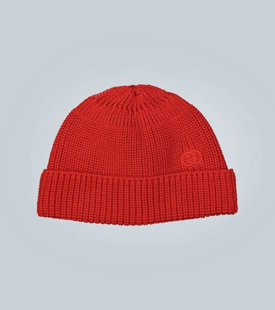 Gucci Cotton Hat With Interlocking G In Red