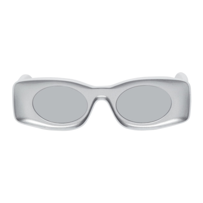Loewe White & Silver Paula's Ibiza Original Sunglasses In Grey