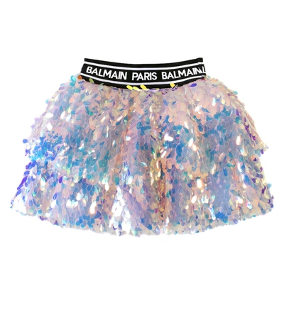 Balmain Kids' Logo Embellished Skirt In Multicoloured
