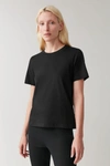 Cos Lyocell-organic Cotton Mix Square Cut T-shirt In Black