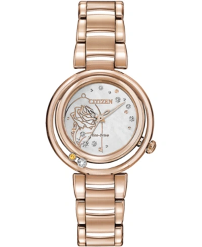 Citizen Disney By  Belle Diamond-accent Rose Gold-tone Stainless Steel Bracelet Watch 30mm